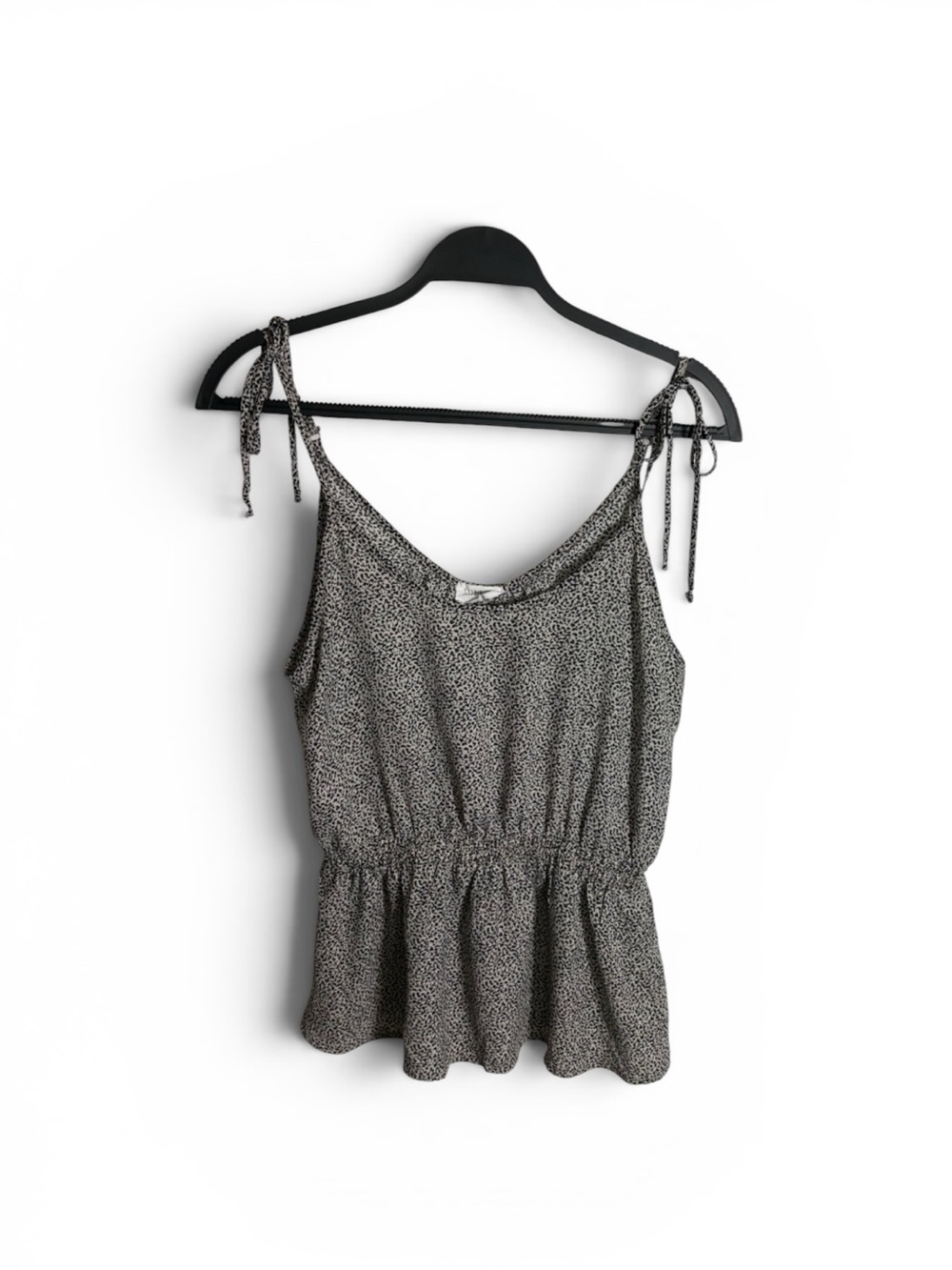 Sienna Sky Women’s Spaghetti Strap Leopard Print Black &White Top Flowy
